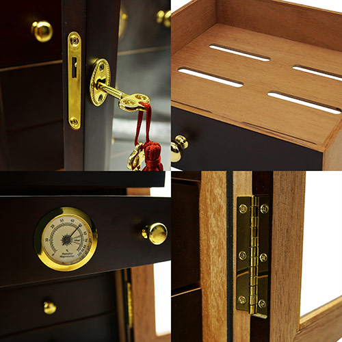 humidor angelo confectionat din lemn si mdf de inalta calitate pozat din diferite unghiuri