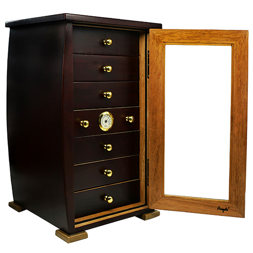humidpr deschis pentru 100+ trabucuri confectionat din lemn de cedru si MDF de inalta calitate marca Angelo