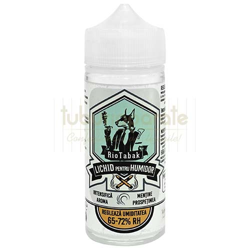 sticluta cu 120 ml de lichid pentru humidor RioTabak pentru pastrarea si reglarea umiditatii in interiorul humidorului