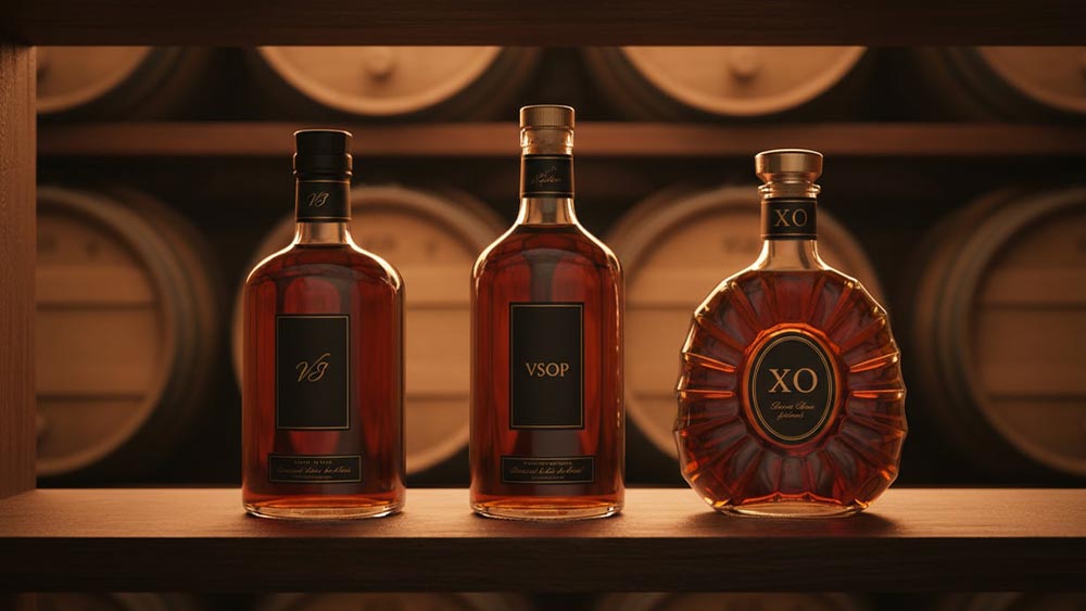 Diverse sticle de coniac, VS, VSOP si XO