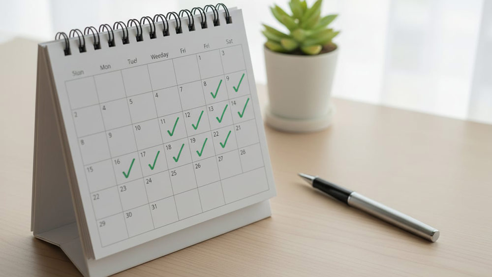 Calendar cu date marcate in el