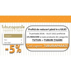 Reducere 5% la tutun si tuburi tigari