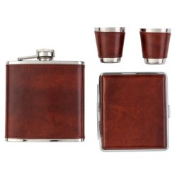 Set cadou, 491200 Set plosca Angelo - piele naturala 180 ml, TuburiAparate.ro