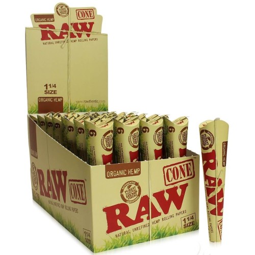 Conuri RAW Organic 1 1/4 (6 conuri) 83 mm pachet cu 6 conuri prerulate RAW Organic 1 1/4