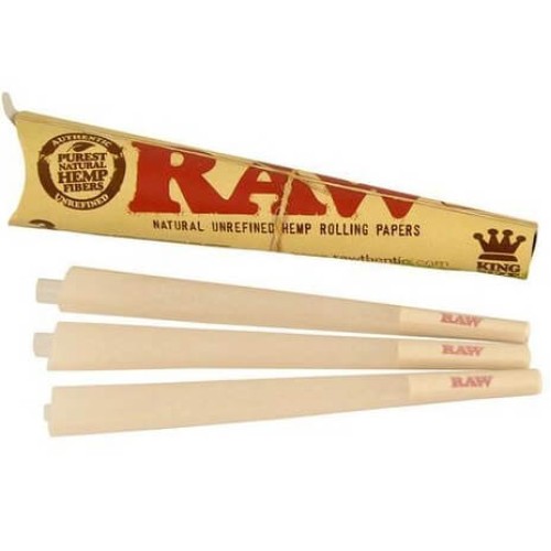 Conuri RAW Organic King Size (3 conuri) 110 mm Conuri de fumat prerulate cu filtru carton marca RAW Organic King Size
