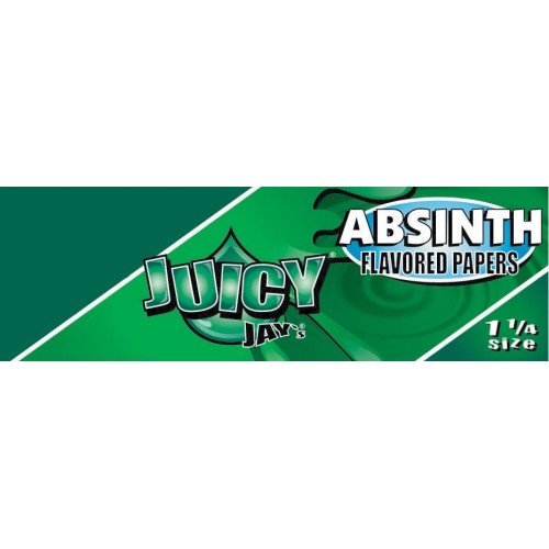 Foite Juicy Jay’s 1 ¼ Absinth Pachet cu 32 foite pentru rulat tutun Juicy Jay's 1 1/4 cu aroma de Absinth