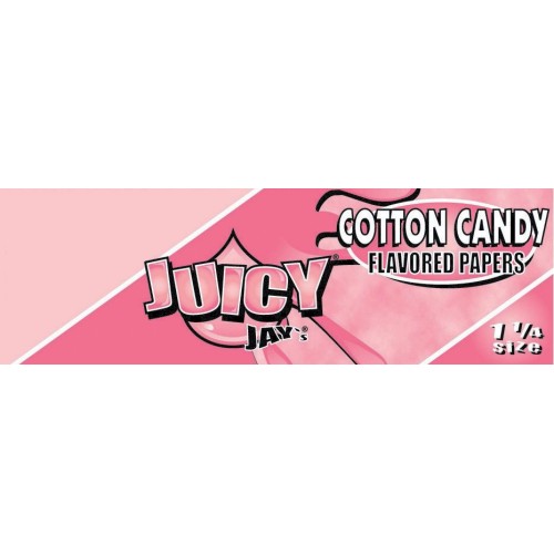 Foite Juicy Jay’s 1 ¼ Cotton Candy Pachet cu 32 foite pentru rulat tutun Juicy Jay's 1 1/4 Cotton Candy cu aroma de vata de zahar