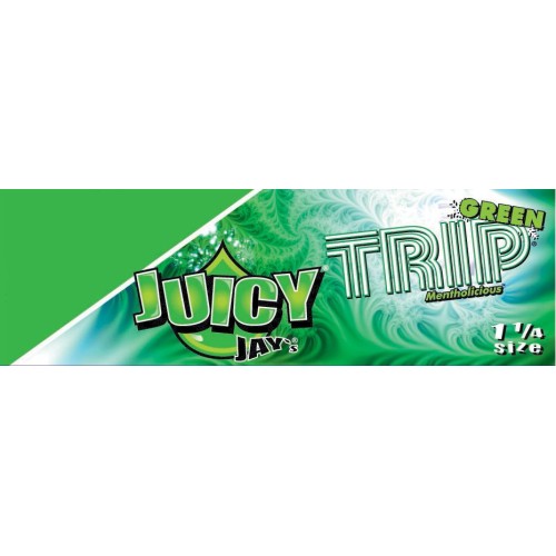 Foite Juicy Jay’s 1 ¼ Green Trip Foitepentru rulat tutun Juicy Jay’s 1 ¼ Green Trip in pachet de 32 bucati