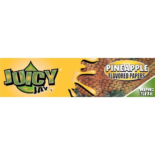 Foite Juicy Jay’s Pineapple KS Slim pachet cu 32 foite aromate pentru rulat tutun Juicy Jay's Pineapple KS Slim