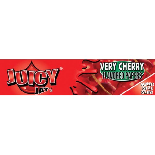 Foite Juicy Jay’s Very Cherry KS Slim Pachet de 32 foite pentru rulat tutun Juicy Jay's Very Cherry KS Slim