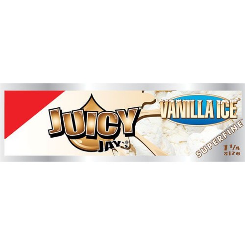 Foite Juicy Jay’s SuperFine 1 ¼ Vanilla Ice Pachet cu 32 foite pentru tutun Juicy Jay's Superfine 1 Vanilla Ice
