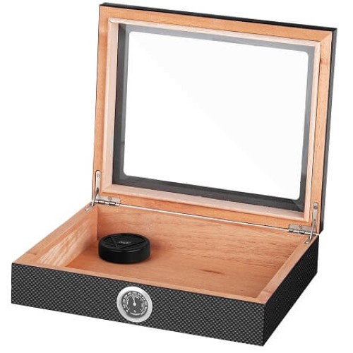 920033 Humidor trabucuri Angelo - carbon fibre print humidor pentru trabucuri Angelo cu print din fibra de carbon