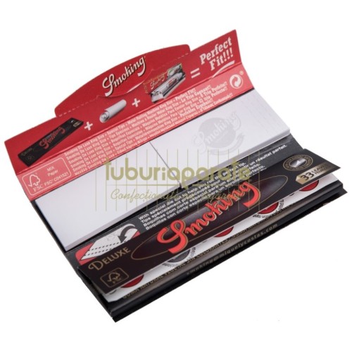 Foite Rulat Tutun Smoking DeLuxe KS + Filter Tips Pachet cu 33 foite pentru rulat tutun Smoking DeLuxe KS si filter tips