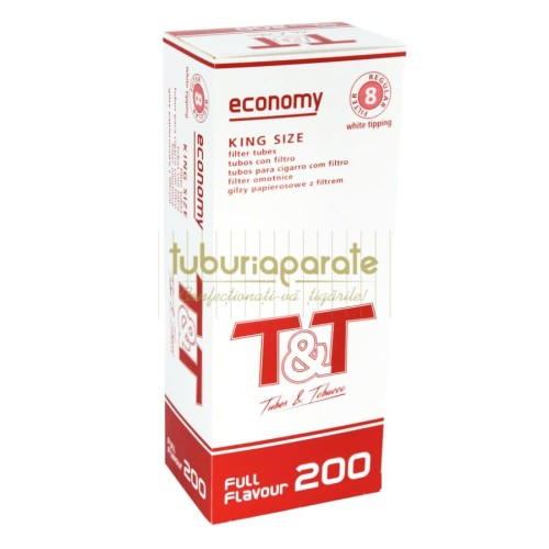 Tuburi Tigari T&T Economy WHITE 200 Cutie cu 200 de tuburi cu filtru alb T&T Economy White