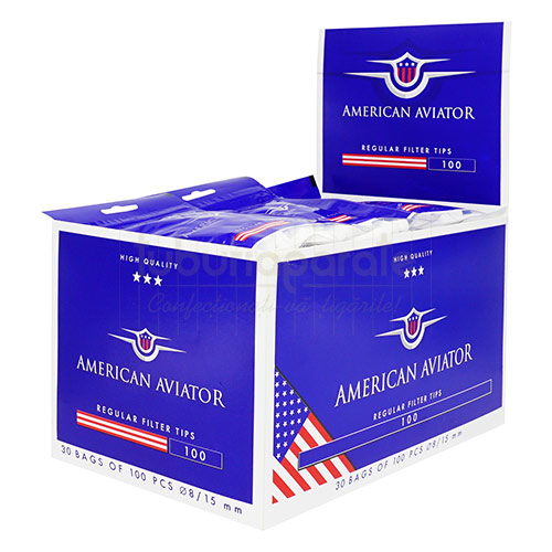 Filtre Tigari American Aviator Regular 8/15 mm (100) pachet cu 100 filtre pentru tigari American Aviator Regular