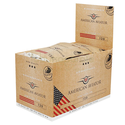 Filtre Tigari American Aviator Bio Slim 6/15 mm (120) pachet cu 120 filtre pentru tigari American Aviator Bio Slim 6/15 mm