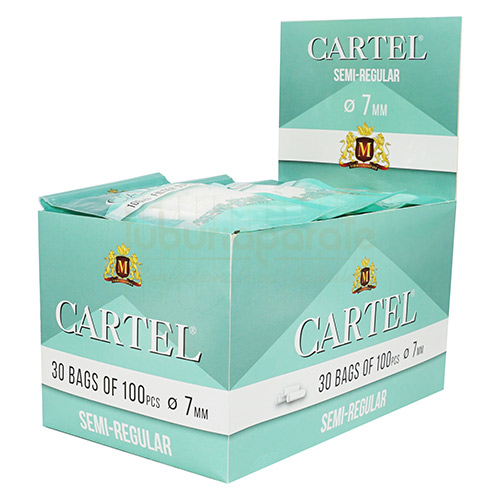 Filtre Tigari Cartel 7/15 semi-regular (100) Pachet cu 100 filtre pentru rulat tigari Cartel Semi Regular 7/15 mm