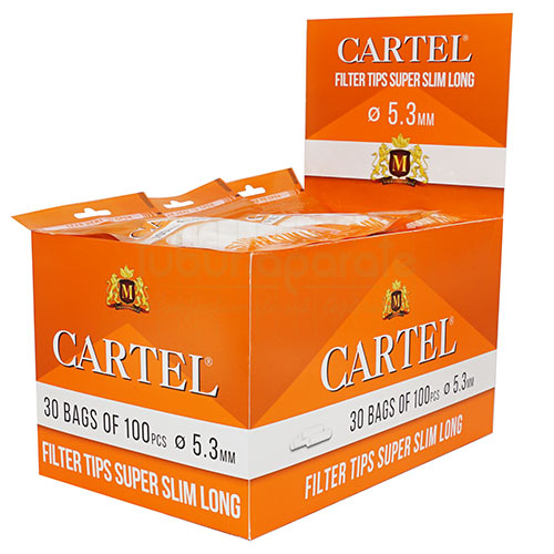 Filtre Tigari Cartel Extra Slim Long 5,3/22 mm (100) Plic cu 100 filtre pentru tigari Cartel Extra Slim Long 5,3/22 mm