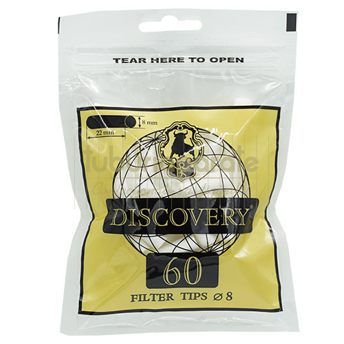 Filtre Tigari Discovery Regular Long 8/22 mm (60) Pliculet cu 60 filtre pentru tigari Discovery Regular Long cu dimensiunile de 8/22 mm