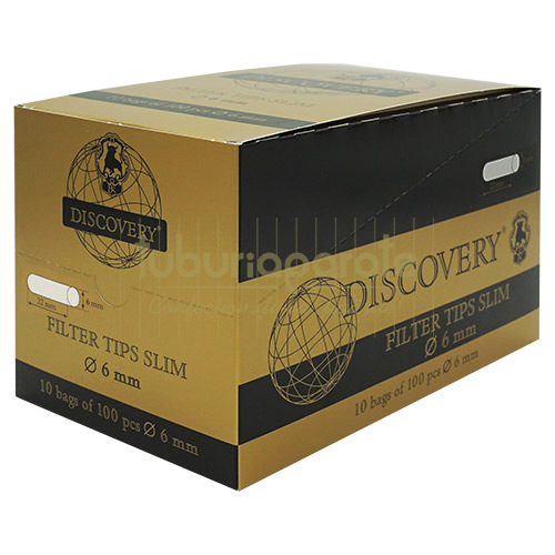 Filtre Tigari Discovery Slim Long 6/22 mm (100) plic cu 100 filtre slim long pentru rulat tigari Discovery