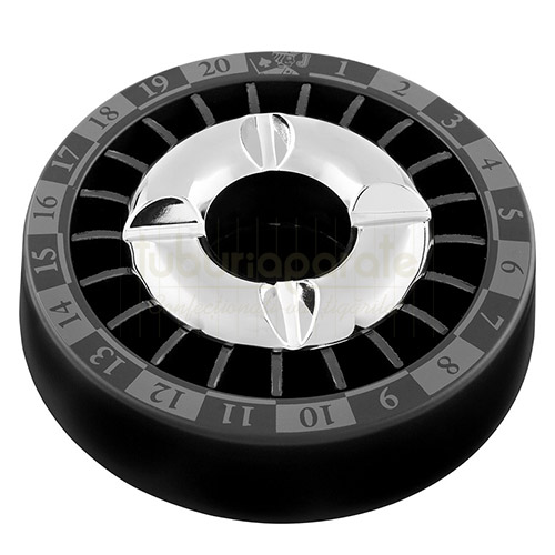 Scrumiera Angel 21 (ruleta) Scrumiera Angel 21 neagra in forma de ruleta casino din aluminiu