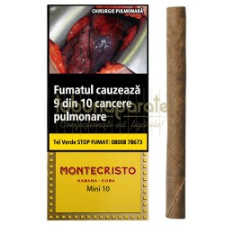 Tigari de foi fara filtru, Tigari de foi Montecristo Mini 20g (10), TuburiAparate.ro