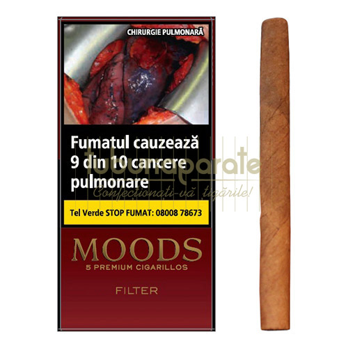Tigari de foi Moods Filter (5) Pachet cartonat cu 5 tigari de foi premium cu filtru Moods Filter