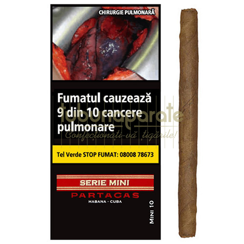 Tigari de foi Partagas Mini 20g (10) Pachet cu 10 tigari de foi cubaneze fara filtru Partagas Mini