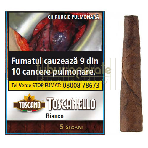 Tigari de foi Toscanello Bianco Grappa 28g (bautura grappa) 5 Pachet cu 5 tigari de foi cu aroma de Grappa Toscanello Bianco Grappa