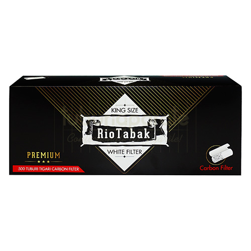Tuburi Tigari RioTabak White Carbon Filter Bax (20 x 500) Tuburi Tigari RioTabak White Carbon Filter Bax (20 x 500)