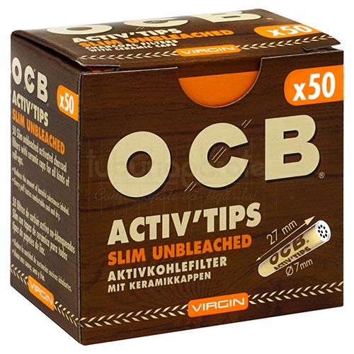 Filtre Tigari OCB Virgin Activ Tips 7/27 mm (50 buc) Filtre pentru tigari rulate OCB Virgin Activ Tips 7/27 mm (50 buc)