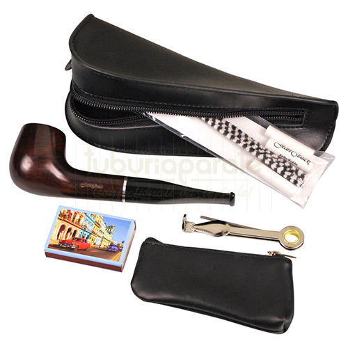 Set pipa incepatori (briar) Set cadou pipa incepatori confectionata din briar cu toate accesoriile necesare incluse