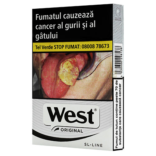 West Silver Slim (SL-Line) Pachet de tigari cu 20 tigarete slim cu filtru West Silver Slim (SL-Line)
