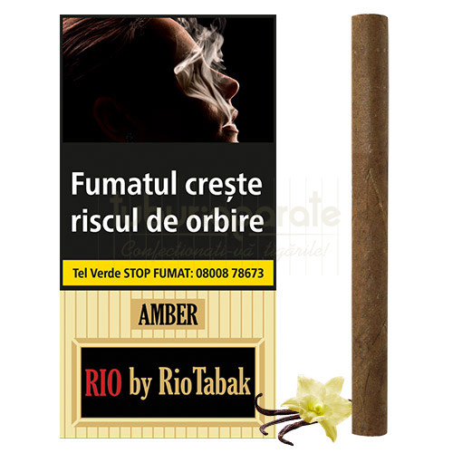 Tigari de foi RIO Amber by RioTabak 17g (vanilie) 10 Tigari de foi RIO Amber by RioTabak (vanilie) 10