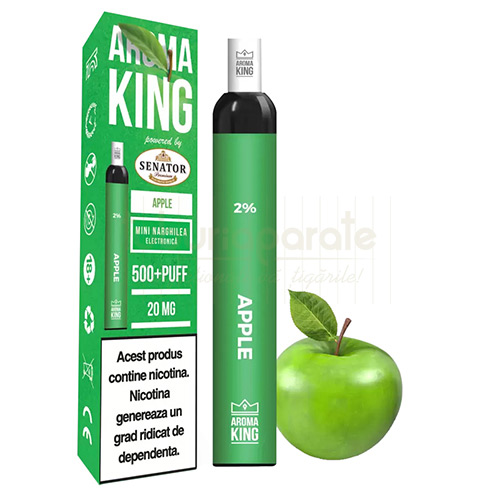 Tigara unica folosinta AK by Senator Apple (500) 20 mg Tigara electronica de unica folosinta nereincarcabila cu 500+ fumuri marca AK by Senator Apple