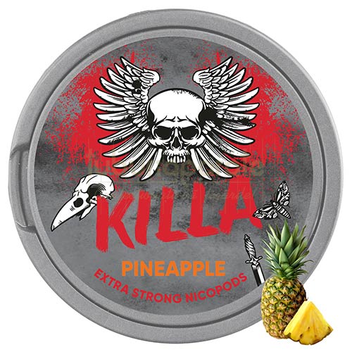 Pouch nicotina Killa Pineapple Strong (12,8 mg/pouch) Cutie cu 20 plicuri cu nicotina de tarie tare aroma de ananas Killa Pineapple Extra Strong
