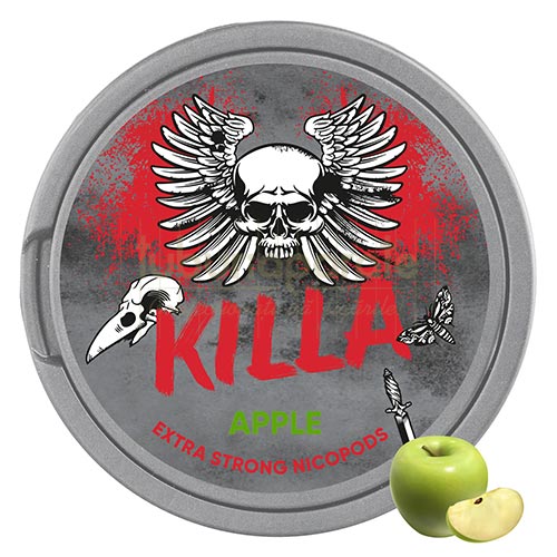Pouch nicotina Killa Apple Strong (12,8 mg/pouch) Cutie cu 20 pliculete cu nicotina cu aroma de mere Killa Apple Extra Strong