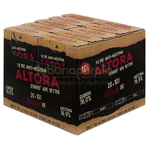 Filtre anti-nicotina Altora Regular (8 mm) Pachet cu 30 de filtre pentru reducerea nicotinei si a gudronului din tigarete Altora Regular (8 mm)