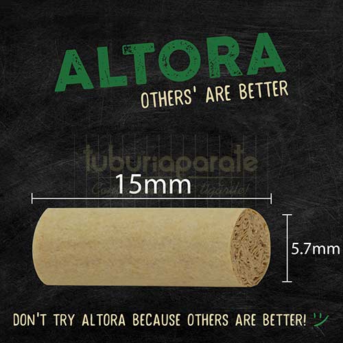 Filtre Tigari Altora Ultra Slim Bio 5,7/15 mm (104) Pachet cu 104 filtre ultra slim pentru rulat tigari biodegradabile Altora Ultra Slim Eco 5,7/15 mm