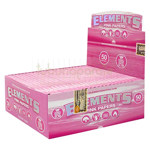 Foite Rulat Tutun Elements Pink KS Slim Pachet cu 32 de foite pentru rulat roz de dimensiune king size slim Elements Pink