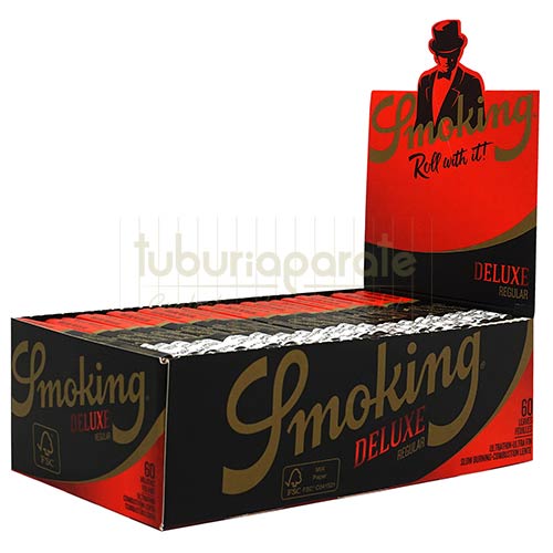 Foite Rulat Tutun Smoking Regular DeLuxe Pachet cu 60 de foite semi transparente pentru rulat tigari Smoking Regular DeLuxe