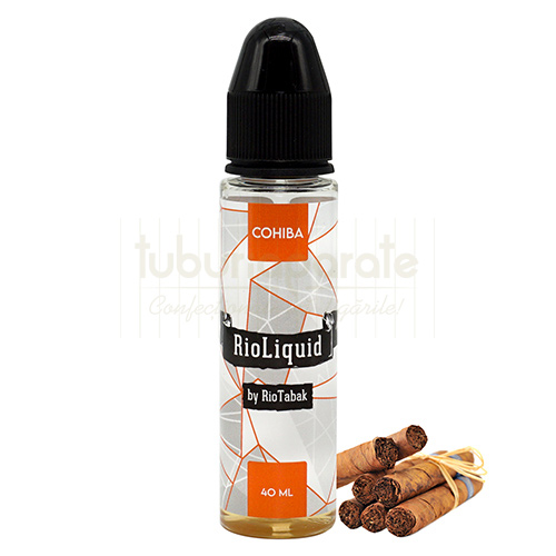 Lichid RioLiquid 40 ml Cohiba Sticla cu e-lichid fara nicotina pentru tigara electronica cu aroma de tutun RioLiquid Cohiba