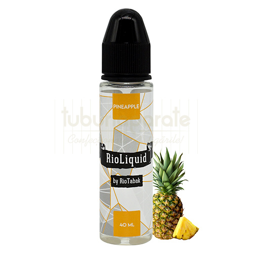 Lichid RioLiquid 40 ml Pineapple Lichid pentru tigara electronica fara nicotina cu aroma de ananas RioLiquid Pineapple