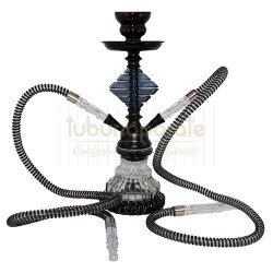 Narghilea cu doua furtunuri, Narghilea DM47 Black 28 CM, TuburiAparate.ro