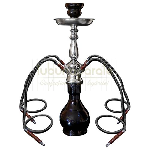 Narghilea DM53 Black 44 CM Narghilea ieftina de calitate cu patru furtunuri de vanzare DM53 Black 44 CM