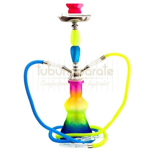 Narghilea Dream Rainbow 50 CM Narghilea moderna cu doua furtunuri pentru fumat Dream Rainboow 50 CM