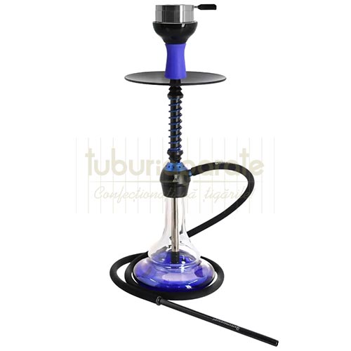 Narghilea Kaya Elox Twist Blue 62 CM Narghilea albastra de vanzare cu un furtun Kaya Elox Twist Blue 62 CM