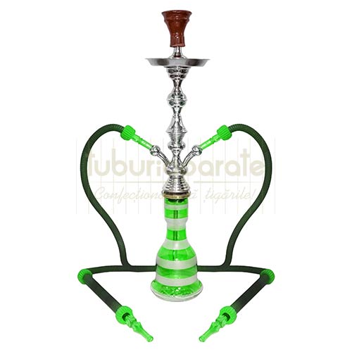 Narghilea Egipteana T73 Green 82 CM Narghilea inalta egipteana cu doua furtunuri si inaltimea totala de 82 cm T73 Green