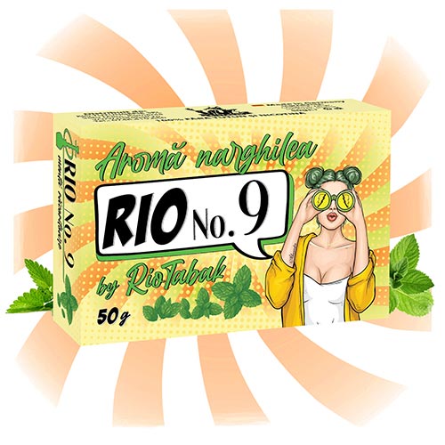 Aroma narghilea RIO No. 9 (menta) 50g Aroma narghilea RIO No. 9 cu gust de menta in pachet de 50g