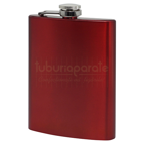 Plosca alcool DM 4 240 ml Plosca otel potrivita pentru alcool visiniu mat marca DM